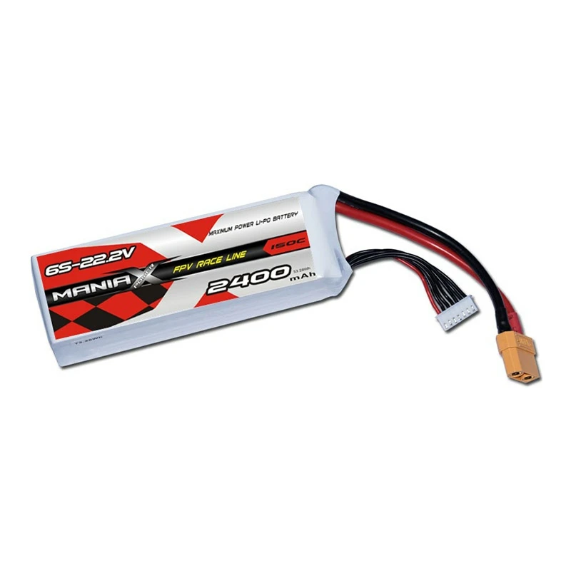 6S-22.2V 2400mAh 150C FPV 레이싱 Lipo 배터리