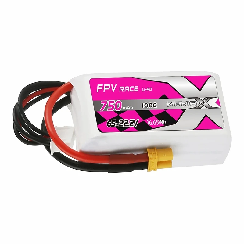 6S-22.2V 750mAh 100C FPV 레이싱 Lipo 배터리