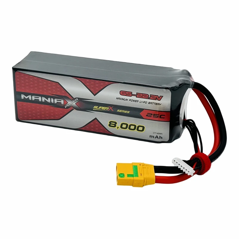 ManiaX 일반 Lipo 6S-22.2V 8000mAh 25C 드론 및 UAV 배터리