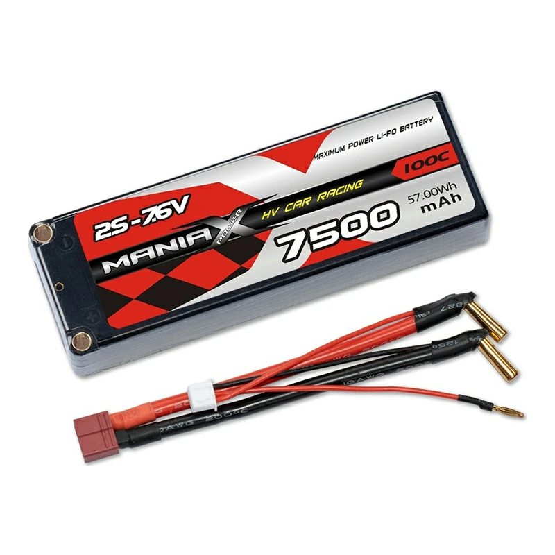 HV Lipo 2S-7.6V 7500mAh 100C 하드케이스 레이싱 자동차 배터리